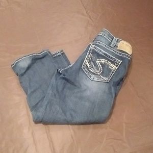 Silver Capri pants aiko jean